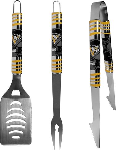 Siskiyou Sports NHL Pittsburgh Penguins 3 قطع من أدوات الشواء الخلفية، مقاس واحد، ألوان الفريق in Kuwait