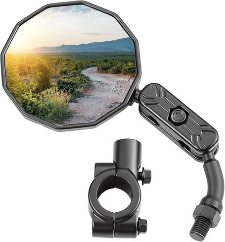 KEMIMOTO Bike Mirror Handlebar Mount, Aluminum 360° Adjustable & Foldable Rear View Mirror, Silicone-Enhanced Ball Joint – Extra Stability for Mountain Bikes, E-Bikes, Scooters & Cycling Accessories in Saudi Arabia