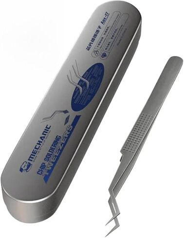 ملاقط دقيقة Aax-17، ملاقط مدببة منحنية من الفولاذ المقاوم للصدأ مضادة للكهرباء الساكنة، للإلكترونيات واللحام والأعمال المخبرية وصناعة المجوهرات والحرف اليدوية وإصلاح سلك خط القفز للوحة الأم للهاتف المحمول in Kuwait