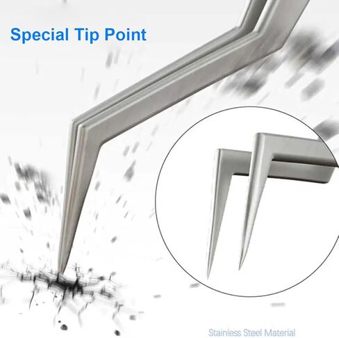 ملاقط دقيقة Aax-17، ملاقط مدببة منحنية من الفولاذ المقاوم للصدأ مضادة للكهرباء الساكنة، للإلكترونيات واللحام والأعمال المخبرية وصناعة المجوهرات والحرف اليدوية وإصلاح سلك خط القفز للوحة الأم للهاتف المحمول in Kuwait