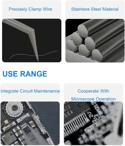ملاقط دقيقة Aax-17، ملاقط مدببة منحنية من الفولاذ المقاوم للصدأ مضادة للكهرباء الساكنة، للإلكترونيات واللحام والأعمال المخبرية وصناعة المجوهرات والحرف اليدوية وإصلاح سلك خط القفز للوحة الأم للهاتف المحمول in Kuwait