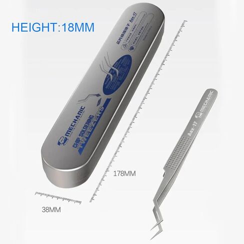 ملاقط دقيقة Aax-17، ملاقط مدببة منحنية من الفولاذ المقاوم للصدأ مضادة للكهرباء الساكنة، للإلكترونيات واللحام والأعمال المخبرية وصناعة المجوهرات والحرف اليدوية وإصلاح سلك خط القفز للوحة الأم للهاتف المحمول in Kuwait