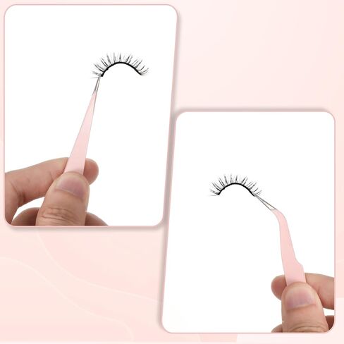 2 Pcs Craft Tweezers for Stickers,Pink Sticker Tweezers,Stainless Steel Sticker Tweezer for Scrapbooking,Straight and Curved Tip Tweezer for Lash Extensions,Crafting,Dried Flowers in Saudi Arabia