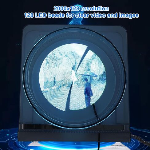 Yoidesu 3D Hologram Fan, 5.5 Inch 2000x128 Resolution 128 LED Beads APP Control Holographic Projector Advertising Display with Protective Cover, for Shop Party Bar Office in Saudi Arabia