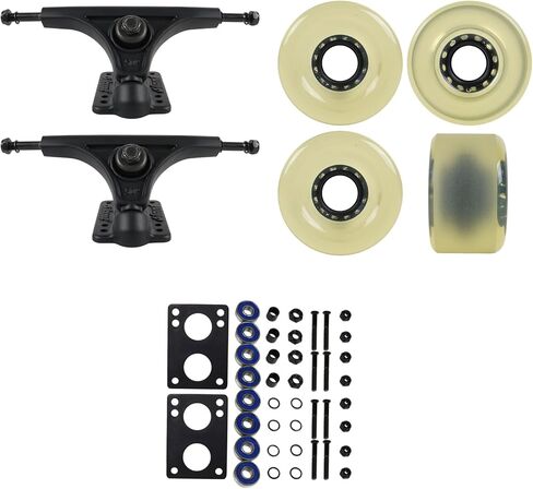 Slant Longboard Trucks with 70mm Wheels, ABEC 7 Bearings, Hardware, and Risers in Saudi Arabia