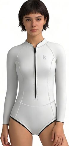KMT Womens Wetsuit, Long Sleeve Shorty Wetsuits for Women 2mm Neoprene Front Zip Wet Suit Springsuit Swimming Surfing Diving Scuba Kayaking in Saudi Arabia