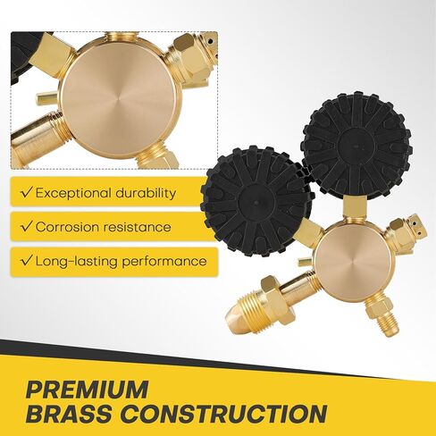 Nitrogen Gas Regulator Kit with Double Gauges, 0-800 PSI Delivery Pressure Range, 1/4" Male Outlet Connection and CGA580 Inlet, with 6.5 Ft Hose, Ideal for HVAC and Refrigeration in Saudi Arabia