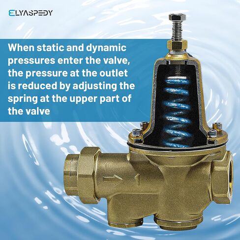 2026 صمام تخفيض ضغط المياه 1 بوصة NPT، استبدال مباشر لـ LF25AUB-Z3، قابل للتعديل 25-75 رطل لكل بوصة مربعة، الحد الأقصى 300 رطل لكل بوصة مربعة، هيكل من سبائك النحاس والسيليكون الخالي من الرصاص، مقعد بوليمر in Kuwait