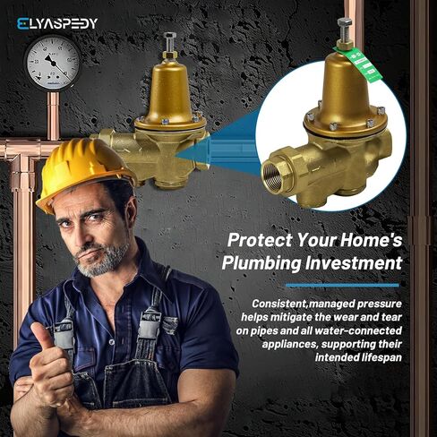 2026 صمام تخفيض ضغط المياه 1 بوصة NPT، استبدال مباشر لـ LF25AUB-Z3، قابل للتعديل 25-75 رطل لكل بوصة مربعة، الحد الأقصى 300 رطل لكل بوصة مربعة، هيكل من سبائك النحاس والسيليكون الخالي من الرصاص، مقعد بوليمر in Kuwait