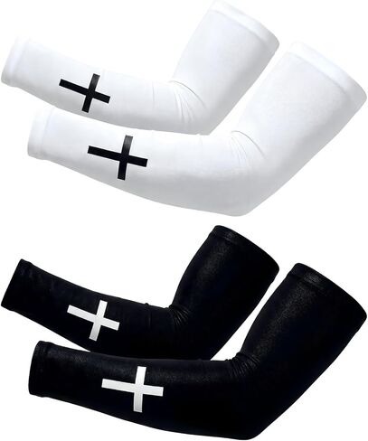 2 Pairs Christian Cross Compression Arm Sleeves, Sports Sleeves for Baseball, Running, Cycling Outdoor Sports in Saudi Arabia