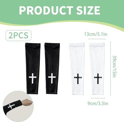 2 Pairs Christian Cross Compression Arm Sleeves, Sports Sleeves for Baseball, Running, Cycling Outdoor Sports in Saudi Arabia
