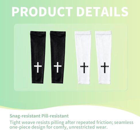 2 Pairs Christian Cross Compression Arm Sleeves, Sports Sleeves for Baseball, Running, Cycling Outdoor Sports in Saudi Arabia