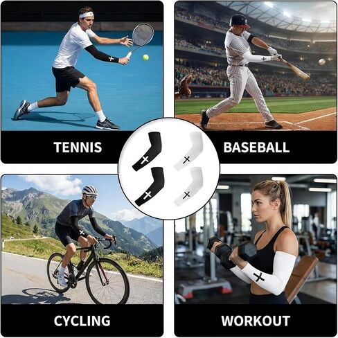 2 Pairs Christian Cross Compression Arm Sleeves, Sports Sleeves for Baseball, Running, Cycling Outdoor Sports in Saudi Arabia