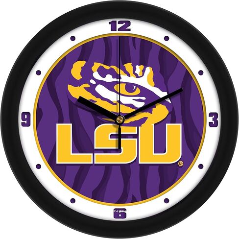 SunTime Official Collegiate Team Spirit Wall Clock, 11.5" Diameter, Silent Non-Ticking Movement - LSU Tigers 1 in Saudi Arabia