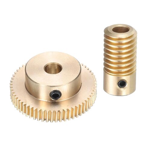 مجموعة تروس uxcell Worm Gear - 0.5 وحدة 20:1 معدل تخفيض 5 مم فتحة قطر عمود التروس وعجلة تروس قطر فتحة 4 مم 20T صندوق تروس (نحاس) in Kuwait