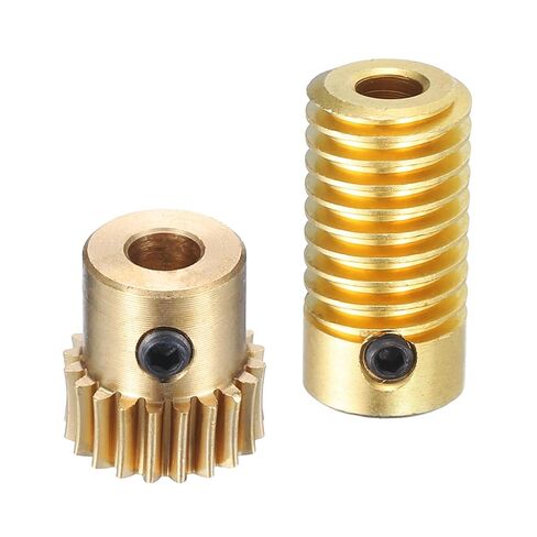 مجموعة تروس uxcell Worm Gear - 0.5 وحدة 20:1 معدل تخفيض 5 مم فتحة قطر عمود التروس وعجلة تروس قطر فتحة 4 مم 20T صندوق تروس (نحاس) in Kuwait