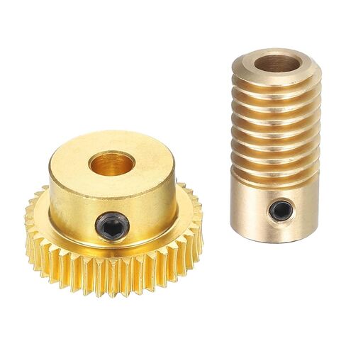 مجموعة تروس uxcell Worm Gear - 0.5 وحدة 20:1 معدل تخفيض 5 مم فتحة قطر عمود التروس وعجلة تروس قطر فتحة 4 مم 20T صندوق تروس (نحاس) in Kuwait
