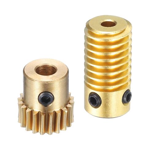 مجموعة تروس uxcell Worm Gear - 0.5 وحدة 20:1 معدل تخفيض 5 مم فتحة قطر عمود التروس وعجلة تروس قطر فتحة 4 مم 20T صندوق تروس (نحاس) in Kuwait