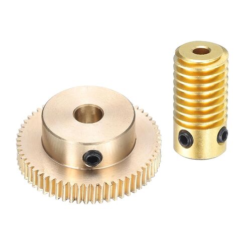 مجموعة تروس uxcell Worm Gear - 0.5 وحدة 20:1 معدل تخفيض 5 مم فتحة قطر عمود التروس وعجلة تروس قطر فتحة 4 مم 20T صندوق تروس (نحاس) in Kuwait
