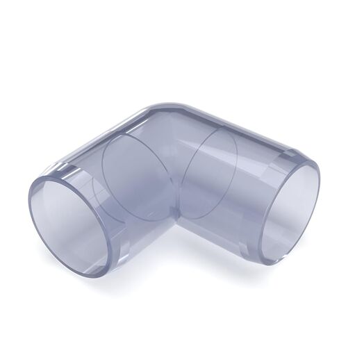 FORMUFIT F00190E-UV Elbow PVC Fitting, Furniture Grade, 90 Degree, 1" Size, Clear in Saudi Arabia