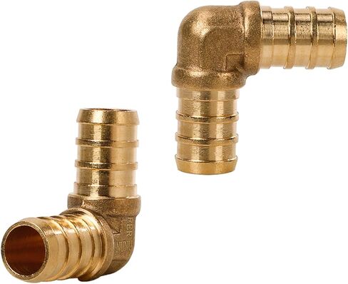 2 حزمة 1/2 بوصة 90 درجة الكوع تركيبات Pex لـ 1/2 بوصة Pex الأنابيب، لا تجعيد النحاس الرصاص in Kuwait