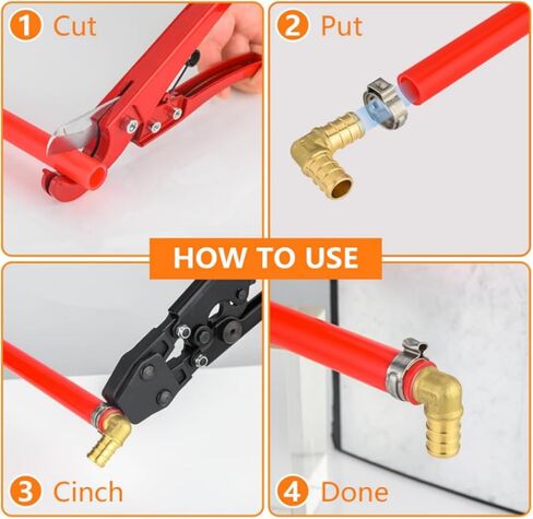 2 حزمة 1/2 بوصة 90 درجة الكوع تركيبات Pex لـ 1/2 بوصة Pex الأنابيب، لا تجعيد النحاس الرصاص in Kuwait