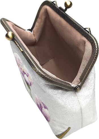 Embroidery Retro Buckle Coin Purse Kiss Lock Wallet(pink sakura) in Kuwait