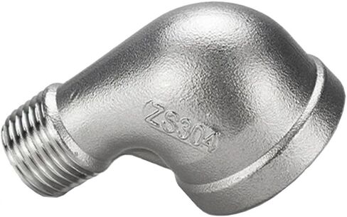 كوع مخفض من الفولاذ المقاوم للصدأ، 1/4 بوصة 3/8 بوصة 1/2 بوصة 3/4 بوصة 1 بوصة 1-1/4 بوصة أنثى إلى ذكر 90 درجة SS304 تجهيزات أنابيب توصيل الكوع، قطعة واحدة (1/2 بوصة إلى 3/8 بوصة) in Kuwait