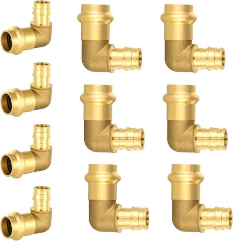 (Pack of 10) Seelink 3/4"Copper Press x 3/4"PEX Expansion Elbow, Brass Construction Fitting for Copper and Pex-A Pipe Connectione(PRESS097) in Saudi Arabia