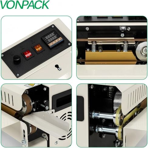 VONPACK FR-400 آلة السداد الحراري التجارية، آلة الختم الحراري مع التحكم في درجة الحرارة والسرعة القابلة للتعديل، آلة ختم الأكياس مع شاشة العرض، آلة السداد للمطبخ المكون من الشاي الغذائي in Saudi Arabia