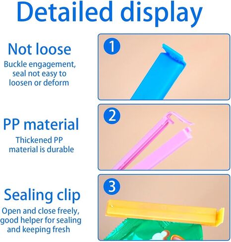 15 Pcs Food Bag Sealing Clips, Colorful Plastic Chip Clips for Food Packages, Portable Dust-proof Airtight Assorted Sealing Bag Clip for Kitchen Home Bread Snack Bags in Saudi Arabia