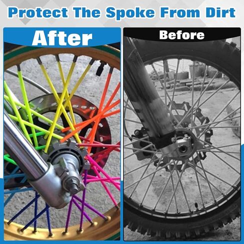 Spoke Skins Spoke Covers Universal 72Pcs Dirt Bikes Spokes Skins Wheel Wraps 12 Colors Bike Wheels Cover Decoration Protector for Dirt Pit Bike Motorcycle Bicycle Wheelchair Decoration in Saudi Arabia