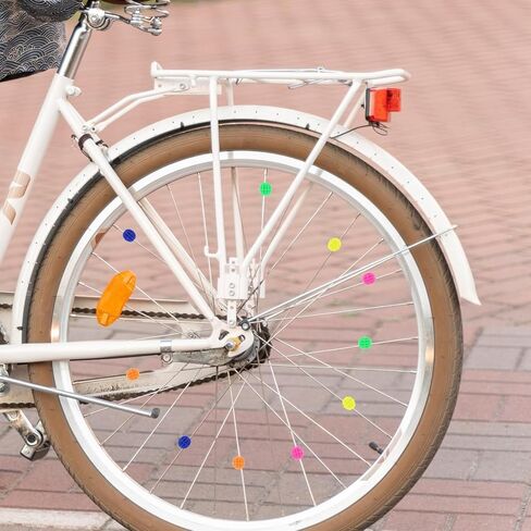 144Pcs Bike Wheel Spokes Beads, Bike Decorations, Colorful Bikes Spoke Lights Glow in The Dark Beads, Plastic Clip Bicycle Tire Decoration Bikes Streamers Assorted Color in Saudi Arabia