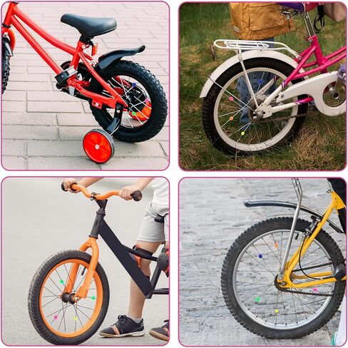 144Pcs Bike Wheel Spokes Beads, Bike Decorations, Colorful Bikes Spoke Lights Glow in The Dark Beads, Plastic Clip Bicycle Tire Decoration Bikes Streamers Assorted Color in Saudi Arabia