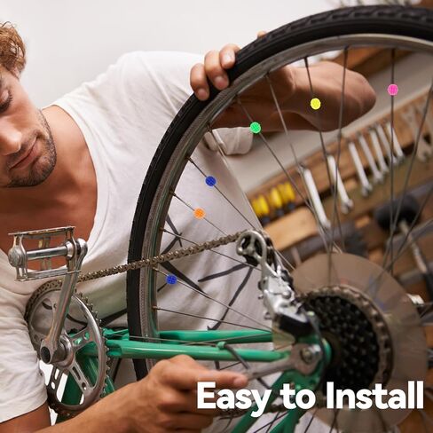 144Pcs Bike Wheel Spokes Beads, Bike Decorations, Colorful Bikes Spoke Lights Glow in The Dark Beads, Plastic Clip Bicycle Tire Decoration Bikes Streamers Assorted Color in Saudi Arabia