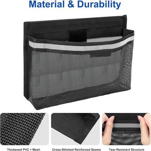 Linkstyle 3PCS Boat Storage Mesh Bag, Self Adhesive Marine Caddy Organizer with Reflective PVC Mesh Bag for Boat Cabin Deck RV Storage Accessories Waterproof in Saudi Arabia