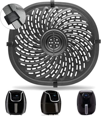 مقلاة Air Fryer Grill for Power XL 5QT Air Fryer ، 8.7 '' 5QT Round Round Air Fryer Pryer Rack Rack Parts Accessories Presper Plate Grill Plate for Ultrean Gourmia Air Air ، in Kuwait