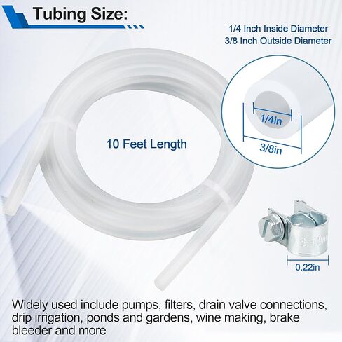 1/4 Inch ID Silicone Tubing, Flexible Clear Plastic Silicone Hose 1/4" ID x 3/8" OD 3Ft Length, High Temp Food Grade Silicone Rubber Tubing Pure Silicone Hose Tube for Home Brewing Wine Making etc in Kuwait