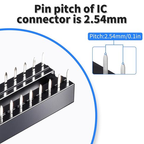 25 Pcs 24 Pin IC Socket,2.54mm Pitch Pins Narrow Body Soldering DIP IC Chip Socket Adaptor for PCB Board Design, Breadboard Project in Saudi Arabia
