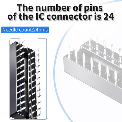 25 Pcs 24 Pin IC Socket,2.54mm Pitch Pins Narrow Body Soldering DIP IC Chip Socket Adaptor for PCB Board Design, Breadboard Project in Saudi Arabia