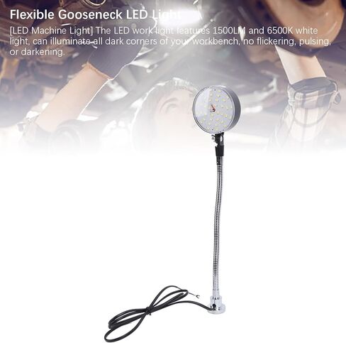 Jeffergarden Flexible Gooseneck LED Machine Light, Magnetic Base, 15W 1500LM, for Lathe Workbench and Sewing Machines in Saudi Arabia