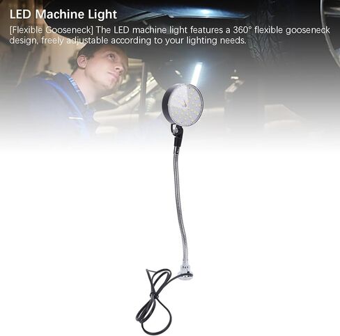Jeffergarden Flexible Gooseneck LED Machine Light, Magnetic Base, 15W 1500LM, for Lathe Workbench and Sewing Machines in Saudi Arabia