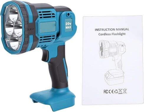 Cordless LED Work Light, 1500lm Handheld with Flashing Pivoting Head, for Support for Makita BL1850 Battery in Kuwait