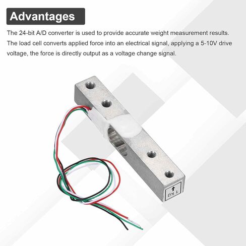 MECCANIXITY 4 Set Digital Load Cell Weight Sensor 1KG + HX711 Module Weighing Sensor 24 Bit Precision A/D Dual-Channel 20x33mm for DIY Portable Electronic Kitchen Scale Kit in Kuwait