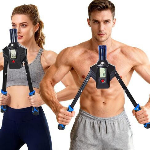Hydraulic Power Twister Adjustable Resistance 22–440 lbs Digital Display, Foldable Arm Chest Exerciser for Women Men, No Snapback Safety, Portable Home Gym Gear in Saudi Arabia