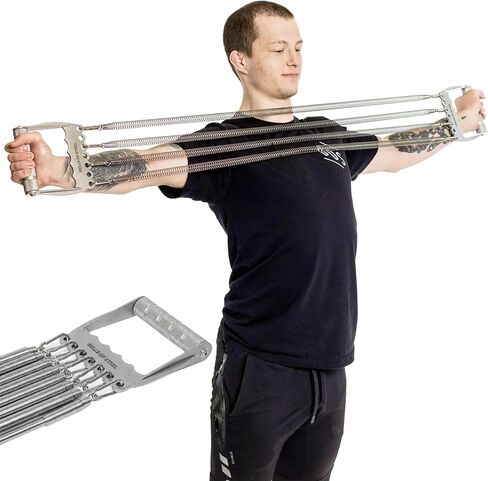 Chest Expander for Men [Bells of Steel] Adjustable Chest Exerciser, Versatile Chest Workout Equipment for Men, Portable Resistance Expander for Upper Body Strength Training in Kuwait