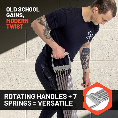 Chest Expander for Men [Bells of Steel] Adjustable Chest Exerciser, Versatile Chest Workout Equipment for Men, Portable Resistance Expander for Upper Body Strength Training in Kuwait