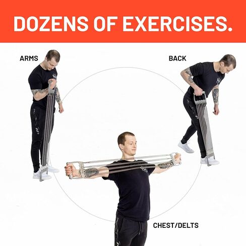 Chest Expander for Men [Bells of Steel] Adjustable Chest Exerciser, Versatile Chest Workout Equipment for Men, Portable Resistance Expander for Upper Body Strength Training in Kuwait