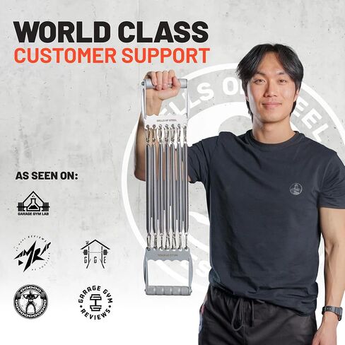 Chest Expander for Men [Bells of Steel] Adjustable Chest Exerciser, Versatile Chest Workout Equipment for Men, Portable Resistance Expander for Upper Body Strength Training in Kuwait