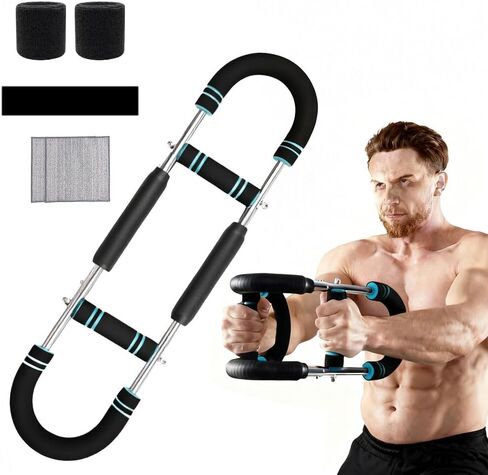 مدرب ذراع تويستر، قضيب تويستر كهربائي قابل للتعديل مع عصابة رأس للجري وأساور معصم رياضية، معدات تمارين رياضية قابلة للفصل للرجال والنساء، تقوية عضلات الصدر ثلاثية الرؤوس للساعد in Kuwait